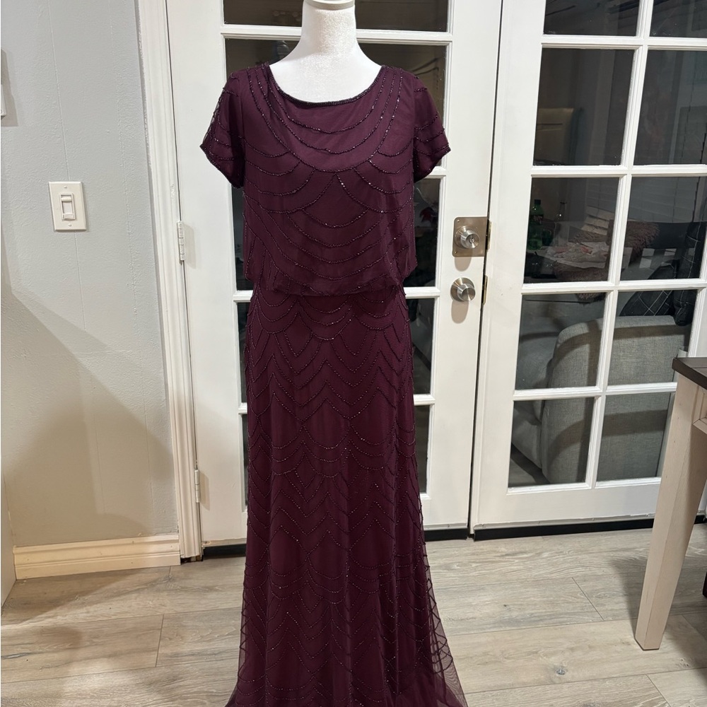 Adrianna Papell Deep Red Maxi Dress